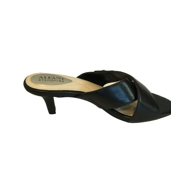 Alfani NWOT Larrk Dress Sandals Step Flex Black Kitten Heel Sz 6M Buckle Accent - Picture 2 of 8